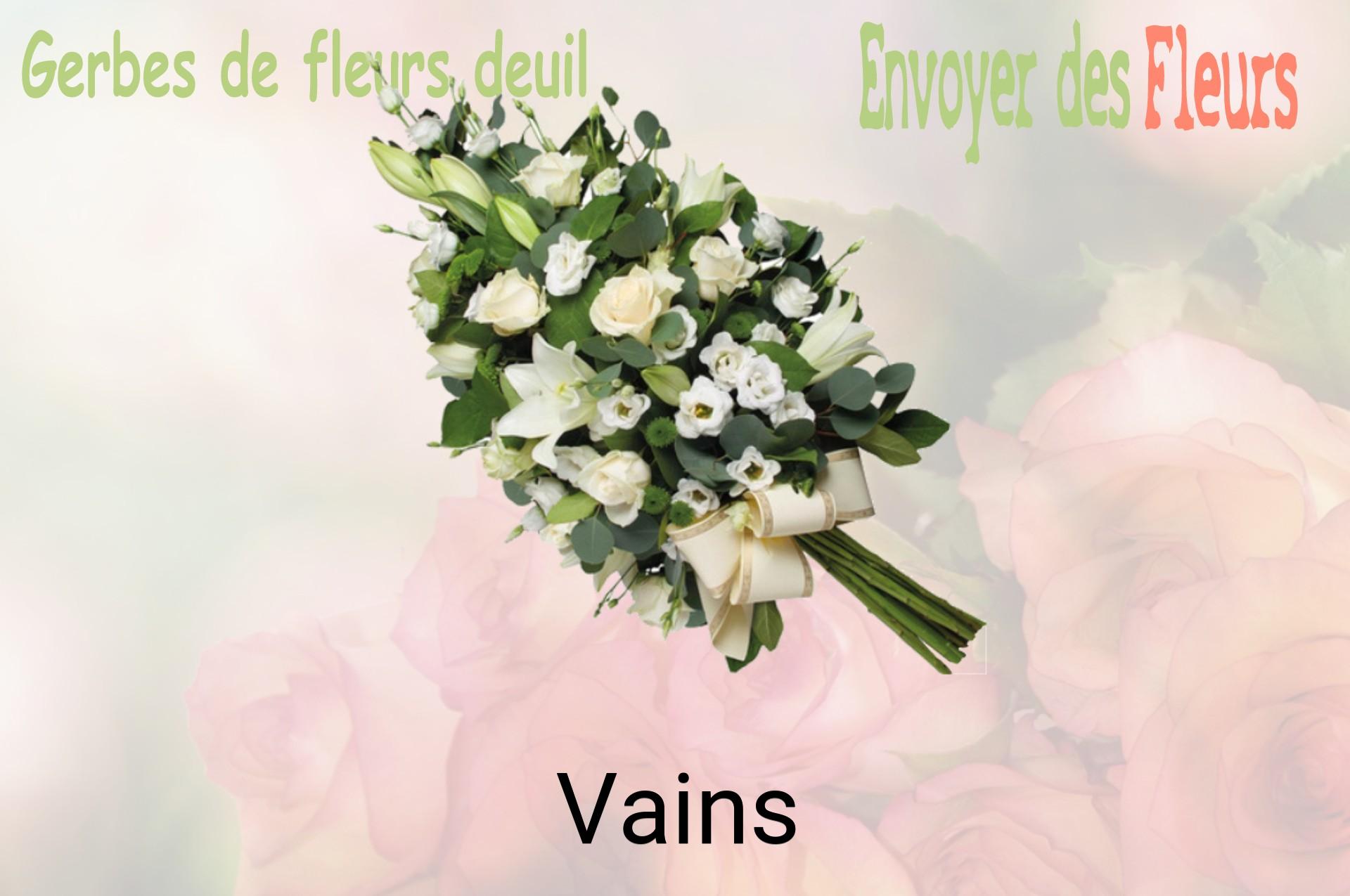 Gerbe de fleurs de deuil livrée à Vains